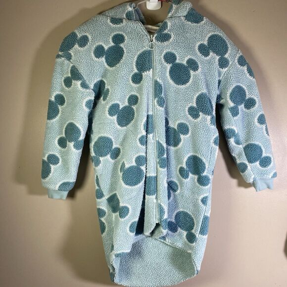 Disney Womens Mickey Mouse Fleece Lounge Cozy Hoodie Green Full Zip Extra Small - Picture 1 of 16